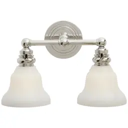 Polished Nickel 2.25" x 5.75" x 4.5" White Glass Desk Shade