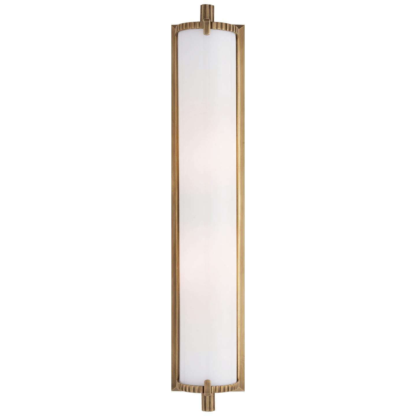 Hand-Rubbed Antique Brass White Glass