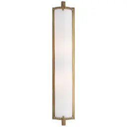 Hand-Rubbed Antique Brass White Glass