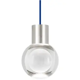 Satin Nickel Clear 1-LITE Blue Cord