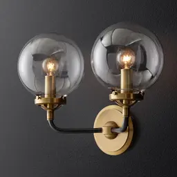 Bronze/Antiqued Brass Clear Glass