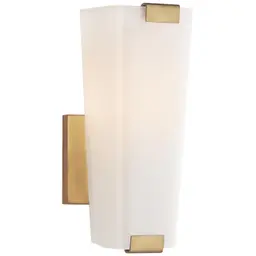 Hand-Rubbed Antique Brass White Glass