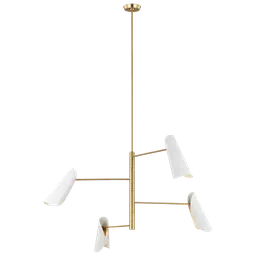 Matte White and Burnished Brass