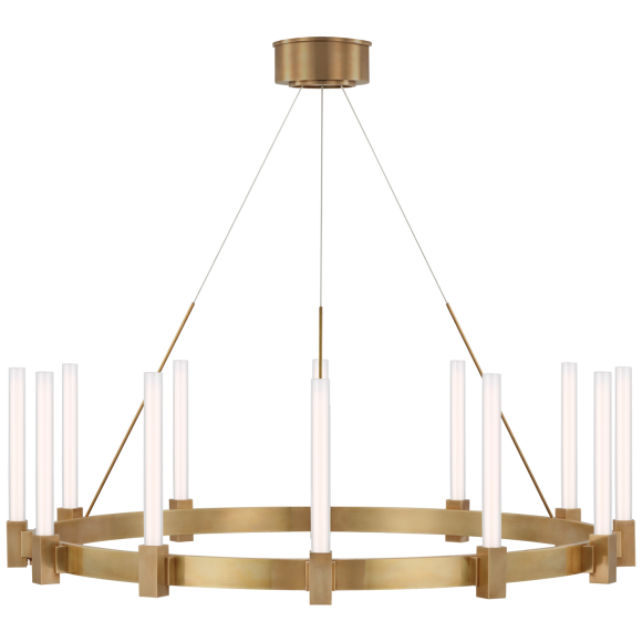 Hand-Rubbed Antique Brass White Glass