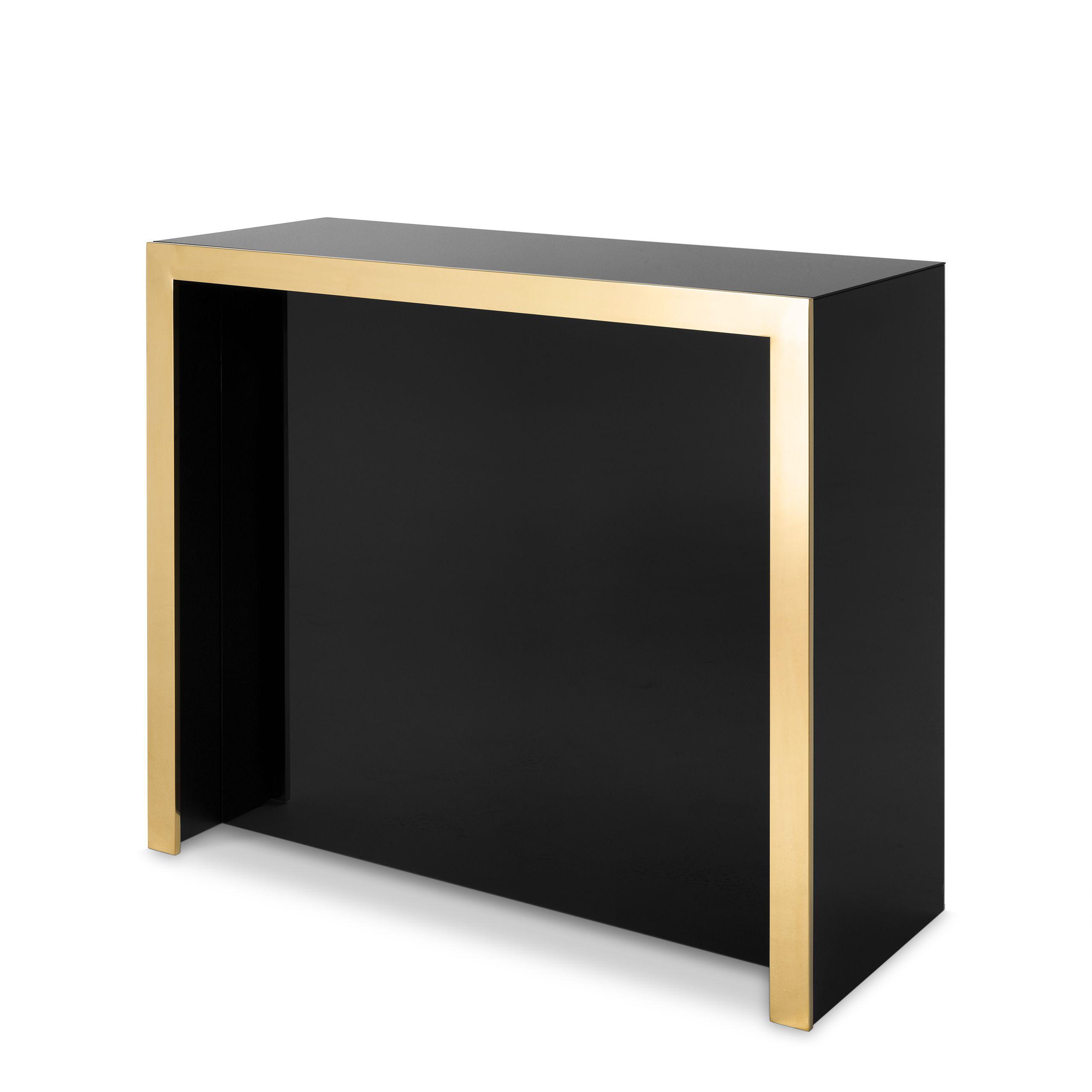gold finish | black glass