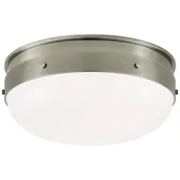 Antique Nickel White Glass