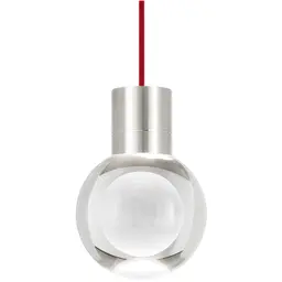 Satin Nickel Clear 1-LITE Red Cord