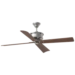 Polished Nickel Housing With Dark Walnut Blades
