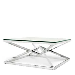 polished stainless steel | clear glass