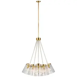 Soft Brass and Cream Clear Glass