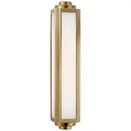 Natural Brass White Glass