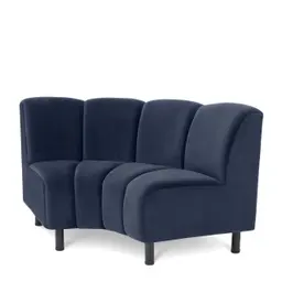 savona midnight blue velvet | black legs corner