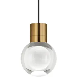 Aged Brass Clear 1-LITE Black Cord