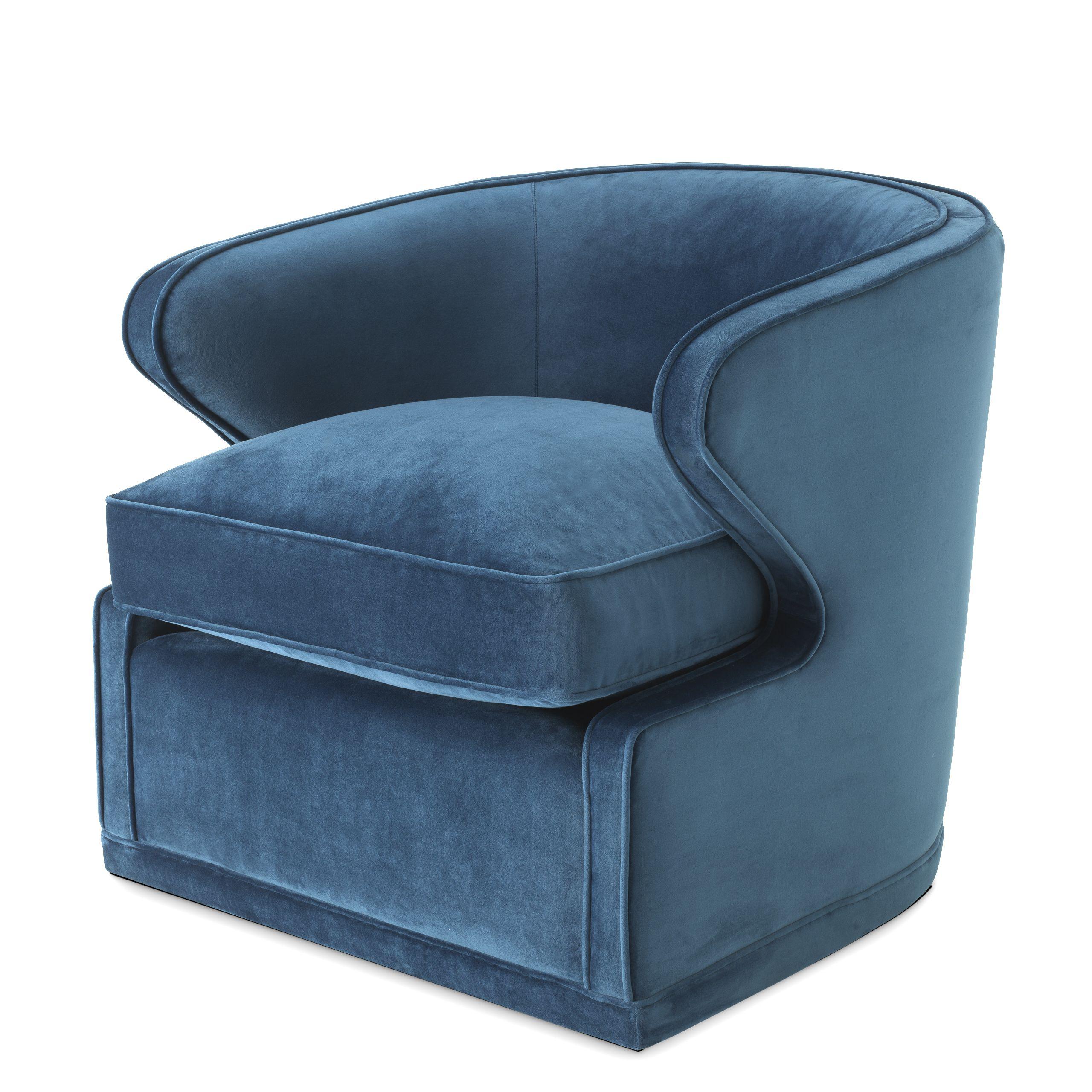 roche blue velvet | swivel base