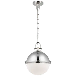 Polished Nickel White Glass