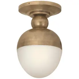Hand-Rubbed Antique Brass White Glass