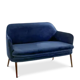 Dark blue Metal frameHR foamRound tapered powder coated metal legs