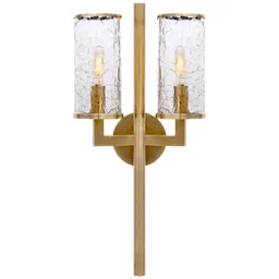 Antique-Burnished Brass Crackle Glass