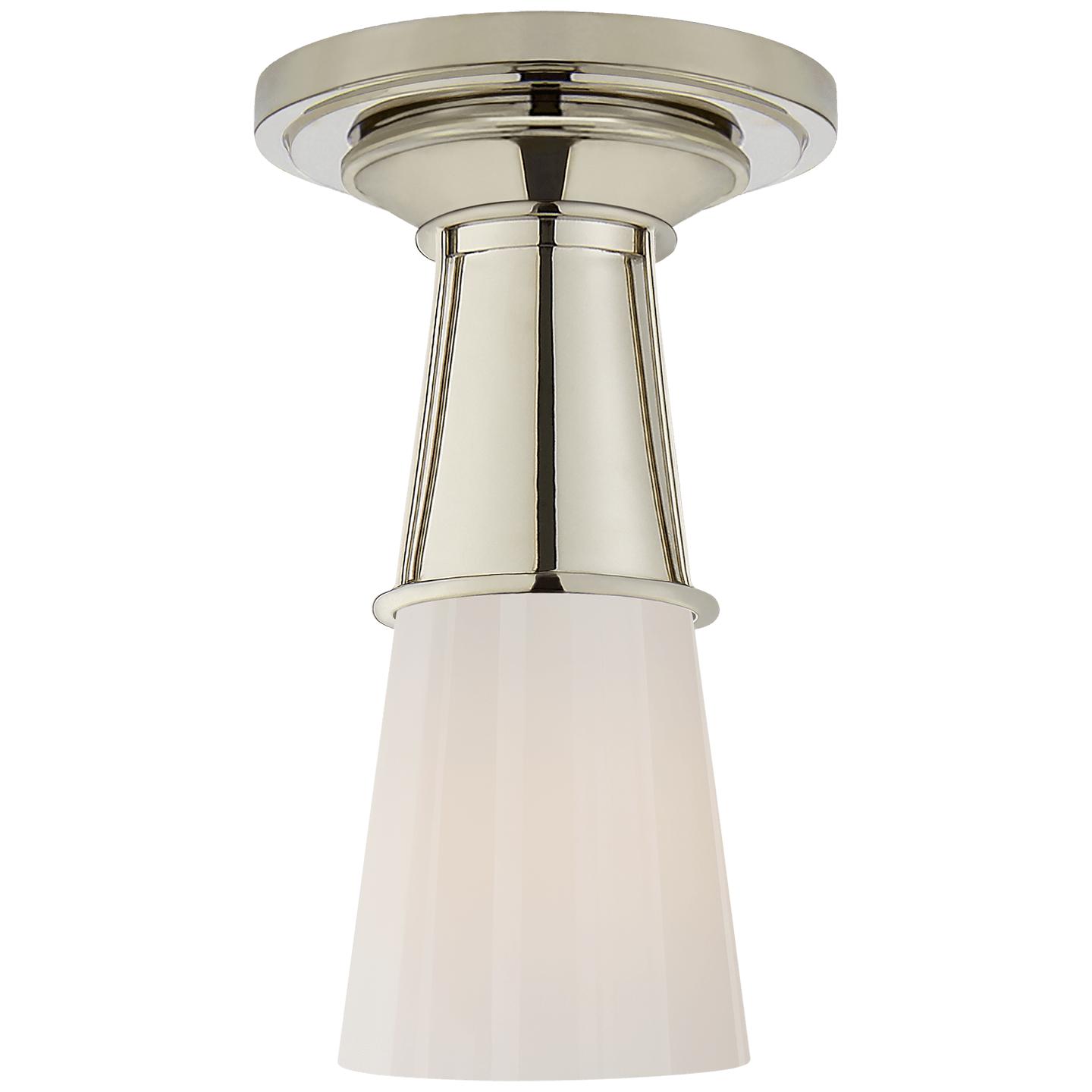 Polished Nickel White Glass