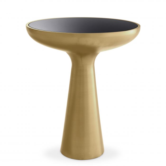 brushed brass finish | black glass