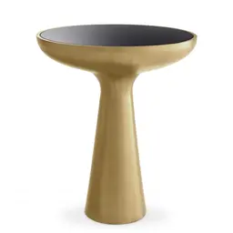 brushed brass finish | black glass