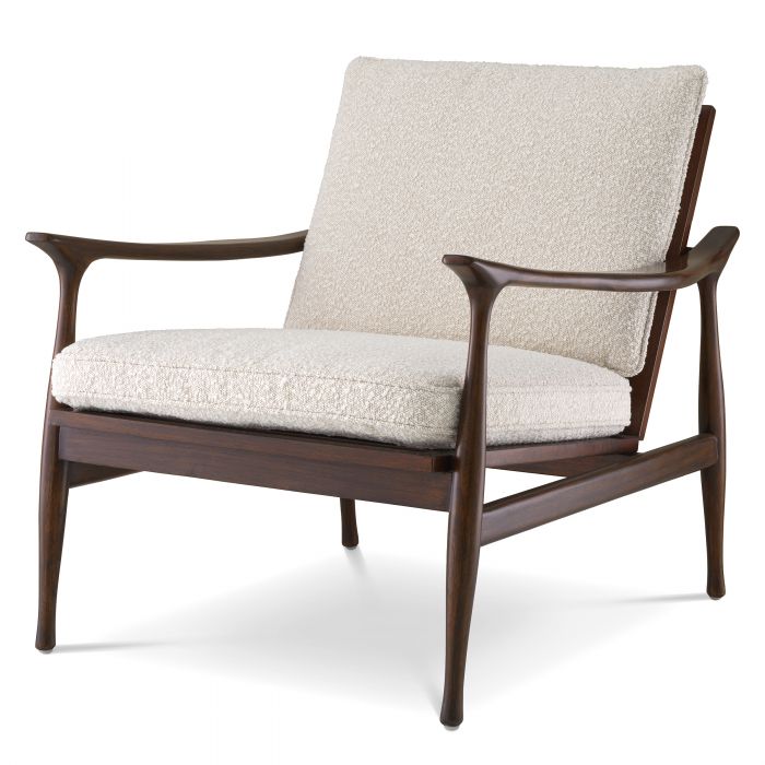 classic brown finish | bouclé cream