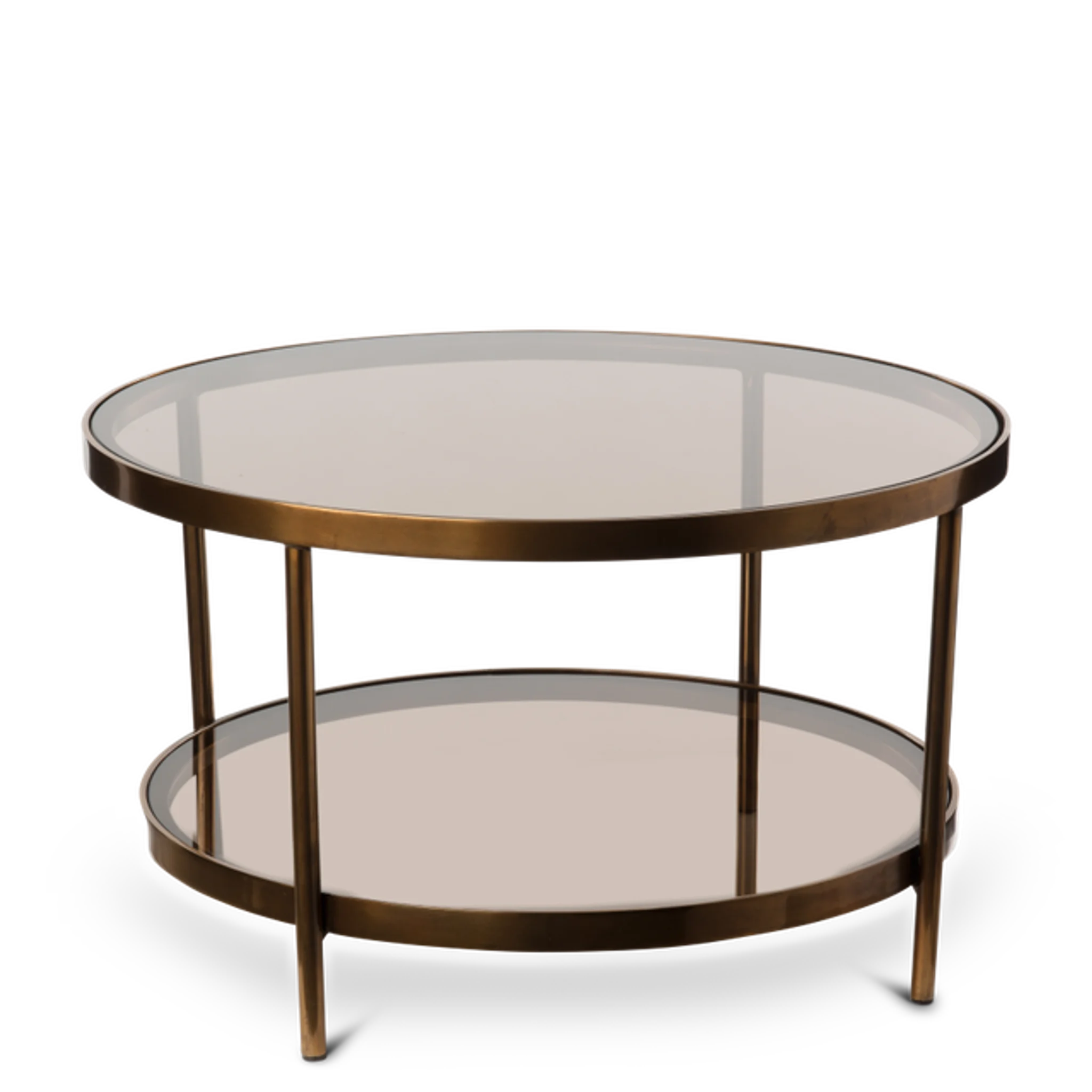 Купить Журнальный столик Coffee Table Double Amber Glass Round в интернет-магазине roooms.ru
