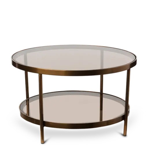 Купить Журнальный столик Coffee Table Double Amber Glass Round в интернет-магазине roooms.ru