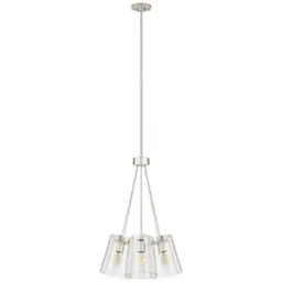 Polished Nickel and Cream Clear Glass