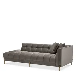 savona grey velvet | brushed brass finish legs right