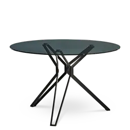 Black Stainless steel frame with glass top
