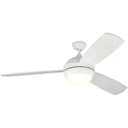 Matte White Housing With Matte White Blades with Light Kit