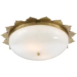 Natural Brass White Glass