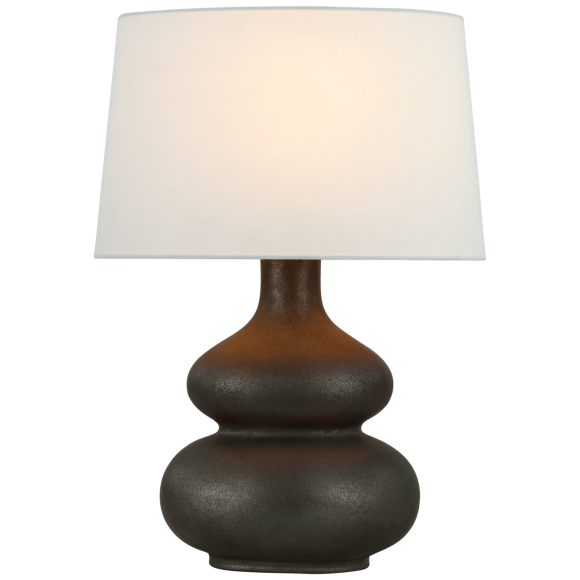 Stained Black Metallic 15" x 17" x 10.5" Linen Oval