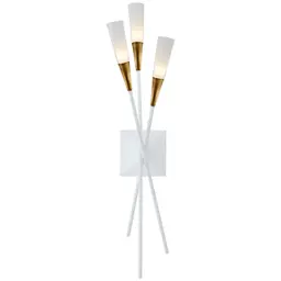 Matte White and Antique Brass