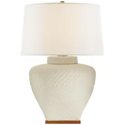 White Leather Ceramic 17" x 19" x 12" Linen