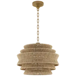 Antique-Burnished Brass and Natural Abaca