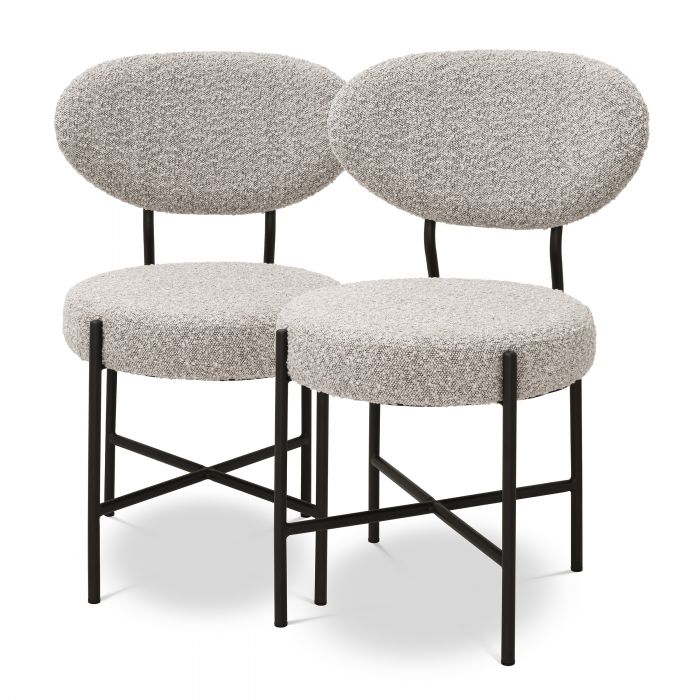 bouclé grey | black finish legs