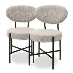 bouclé grey | black finish legs