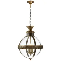 Bronze with Antique Brass Clear Glass