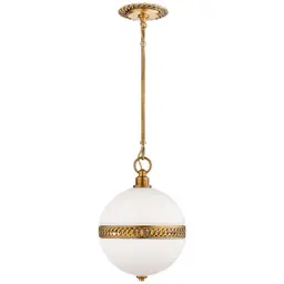 Natural Brass White Glass