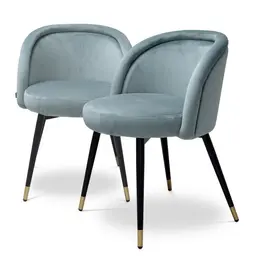 savona blue velvet | black & brass legs