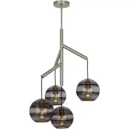Satin Nickel Transparent Smoke Single Lamp Not Included
