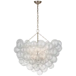 Burnished Silver Leaf Clear Swirled Glass