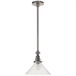 Antique Nickel Clear Glass Slant Shade