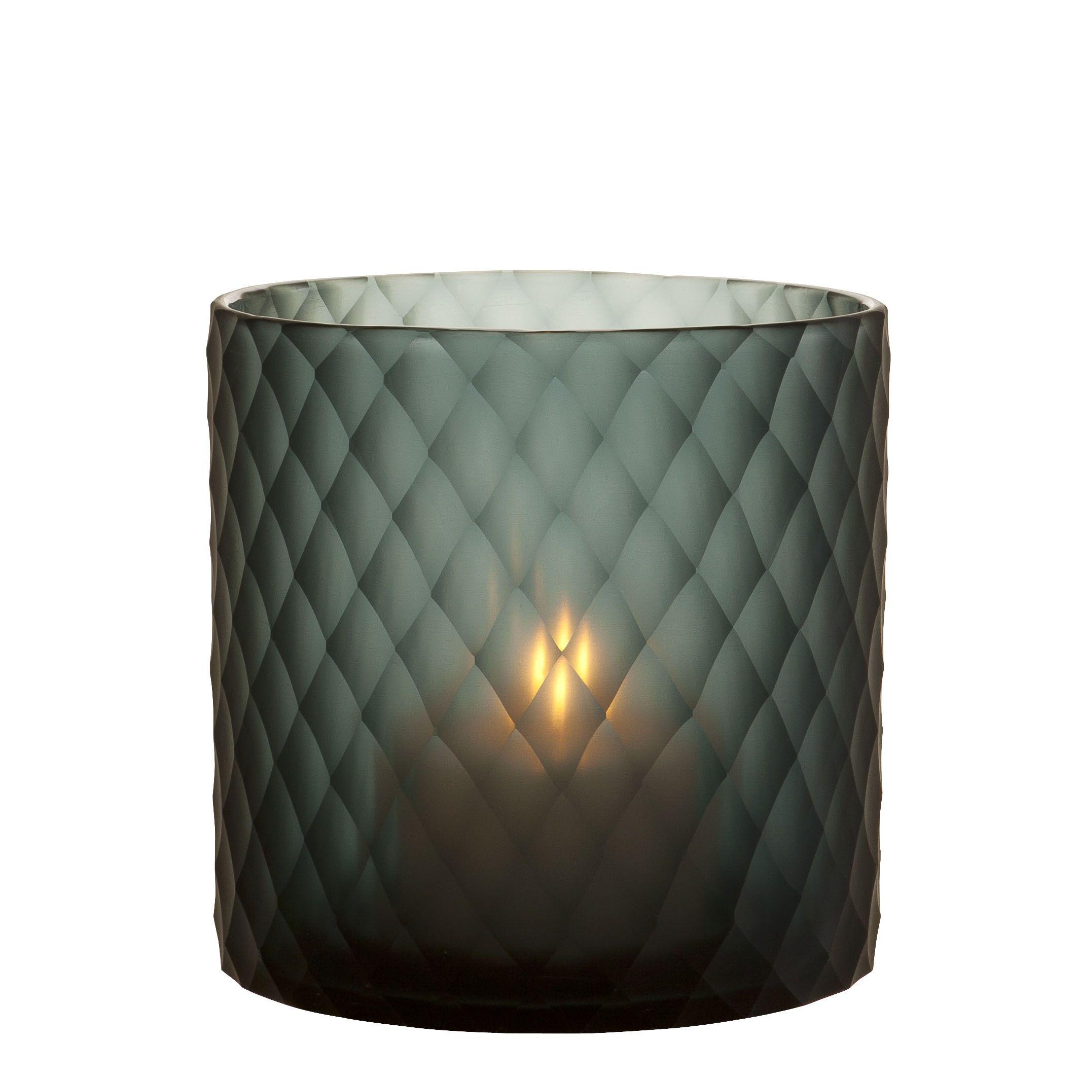 hand blown sapphire colour glass | diamond cut M