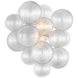 Plaster White Clear Swirled Glass