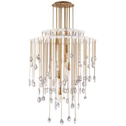 Natural Brass and Plaster White Crystal