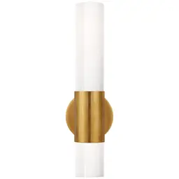 Hand-Rubbed Antique Brass White Glass