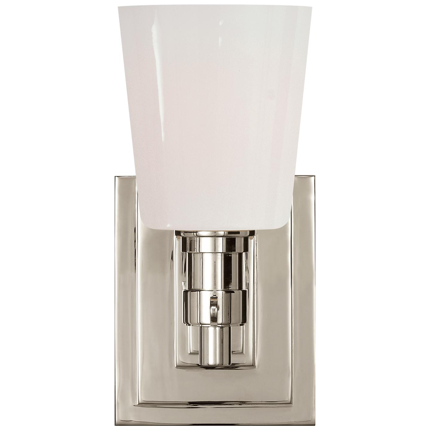 Polished Nickel White Glass